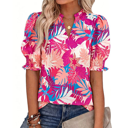 ⏳Time-Limited Special⏰Women’s Casual Floral Short Sleeve Shirt