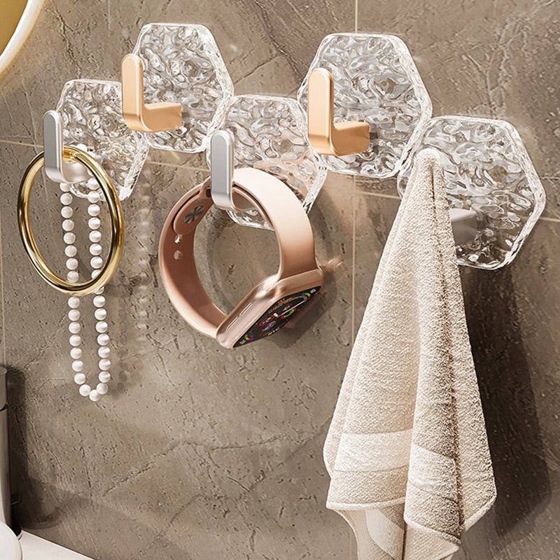 5PCS Punch-Free Ripple Wall Adhesive Hooks