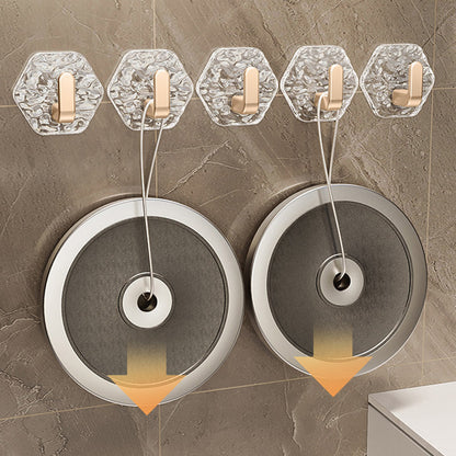 5PCS Punch-Free Ripple Wall Adhesive Hooks