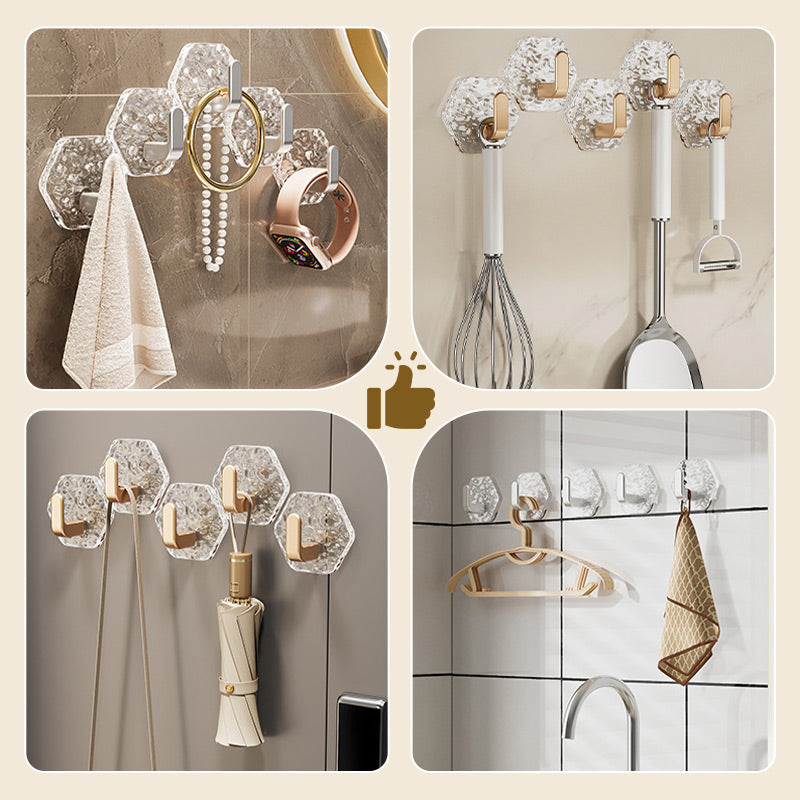 5PCS Punch-Free Ripple Wall Adhesive Hooks