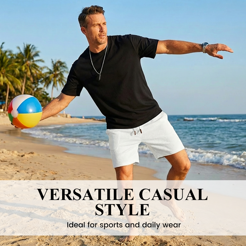 🩳 LIMITED-TIME 50% OFF! ✨ Men's Waffle Knit Shorts – Breathable, Drawstring, Casual Comfort 🧇