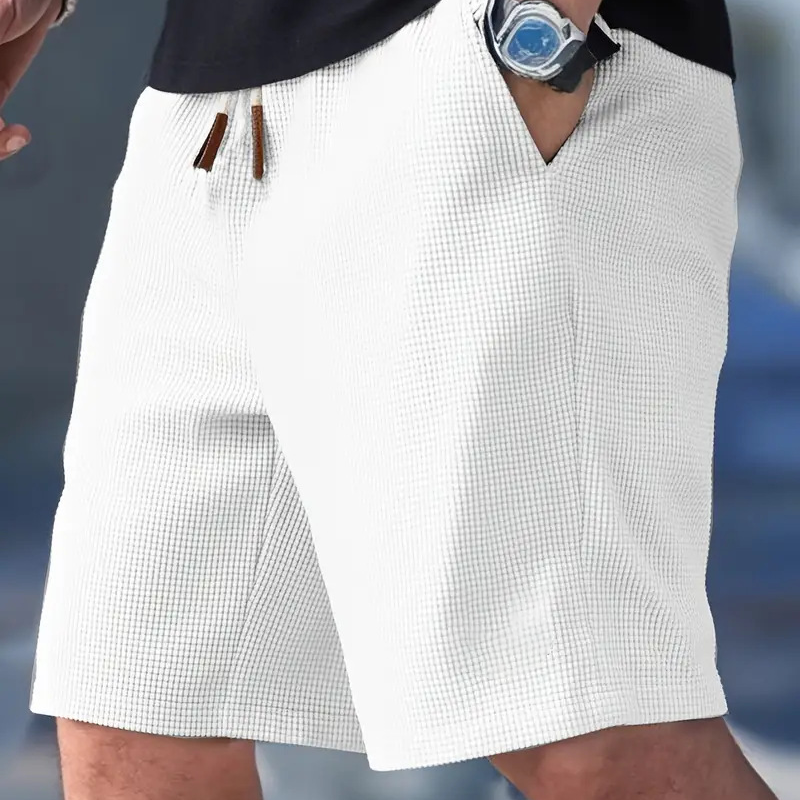 🩳 LIMITED-TIME 50% OFF! ✨ Men's Waffle Knit Shorts – Breathable, Drawstring, Casual Comfort 🧇