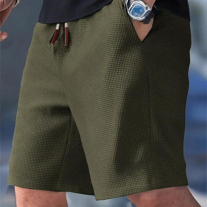 🩳 LIMITED-TIME 50% OFF! ✨ Men's Waffle Knit Shorts – Breathable, Drawstring, Casual Comfort 🧇