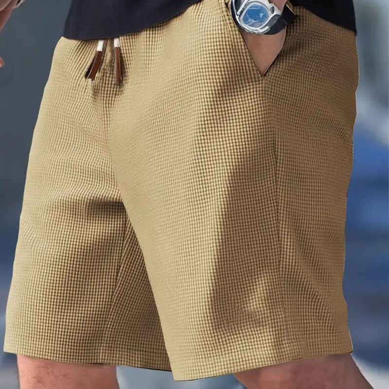 🩳 LIMITED-TIME 50% OFF! ✨ Men's Waffle Knit Shorts – Breathable, Drawstring, Casual Comfort 🧇