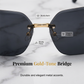 Rimless Oversized Square Sunglasses