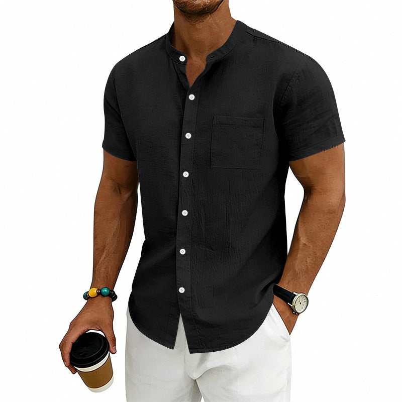 👕 LIMITED-TIME 50% OFF! ✨ Men's Loose Fit Short Sleeve Shirt – Solid, Breathable, Everyday Comfort ☀️