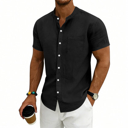 👕 LIMITED-TIME 50% OFF! ✨ Men's Loose Fit Short Sleeve Shirt – Solid, Breathable, Everyday Comfort ☀️