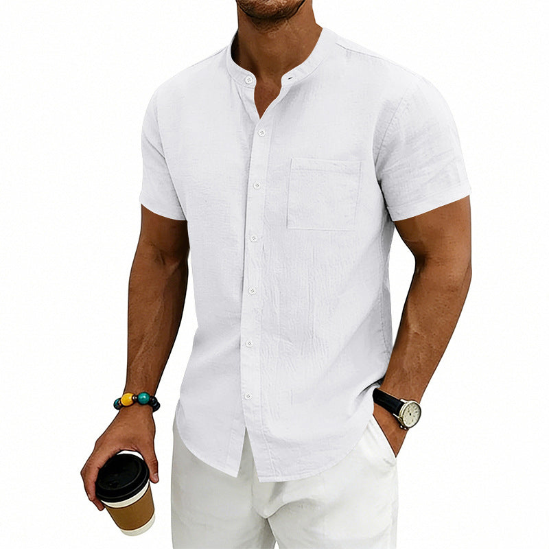 👕 LIMITED-TIME 50% OFF! ✨ Men's Loose Fit Short Sleeve Shirt – Solid, Breathable, Everyday Comfort ☀️
