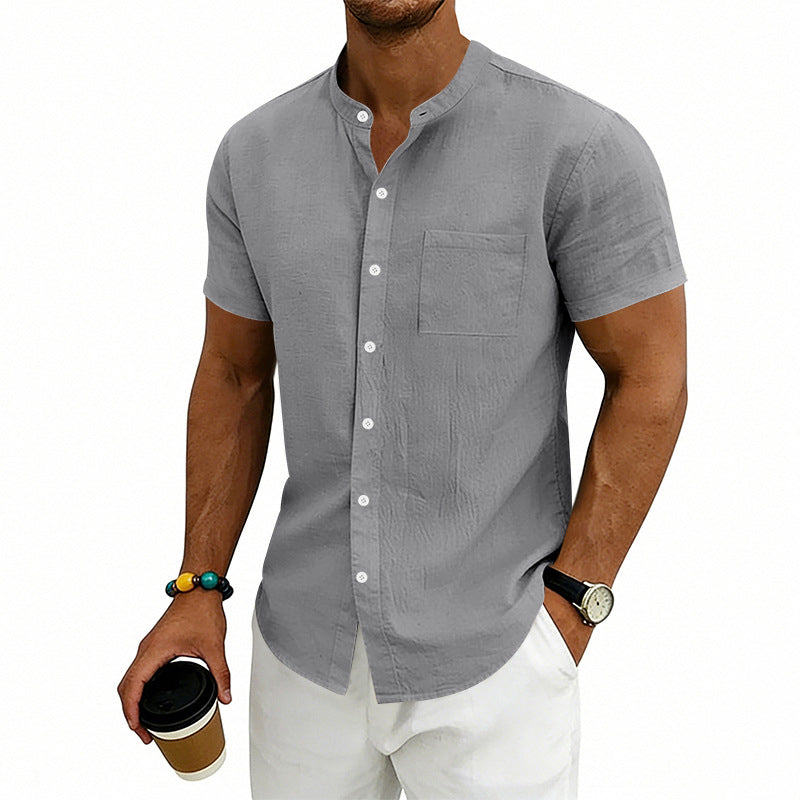 👕 LIMITED-TIME 50% OFF! ✨ Men's Loose Fit Short Sleeve Shirt – Solid, Breathable, Everyday Comfort ☀️