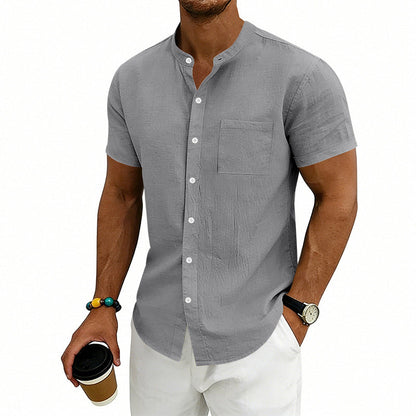 👕 LIMITED-TIME 50% OFF! ✨ Men's Loose Fit Short Sleeve Shirt – Solid, Breathable, Everyday Comfort ☀️