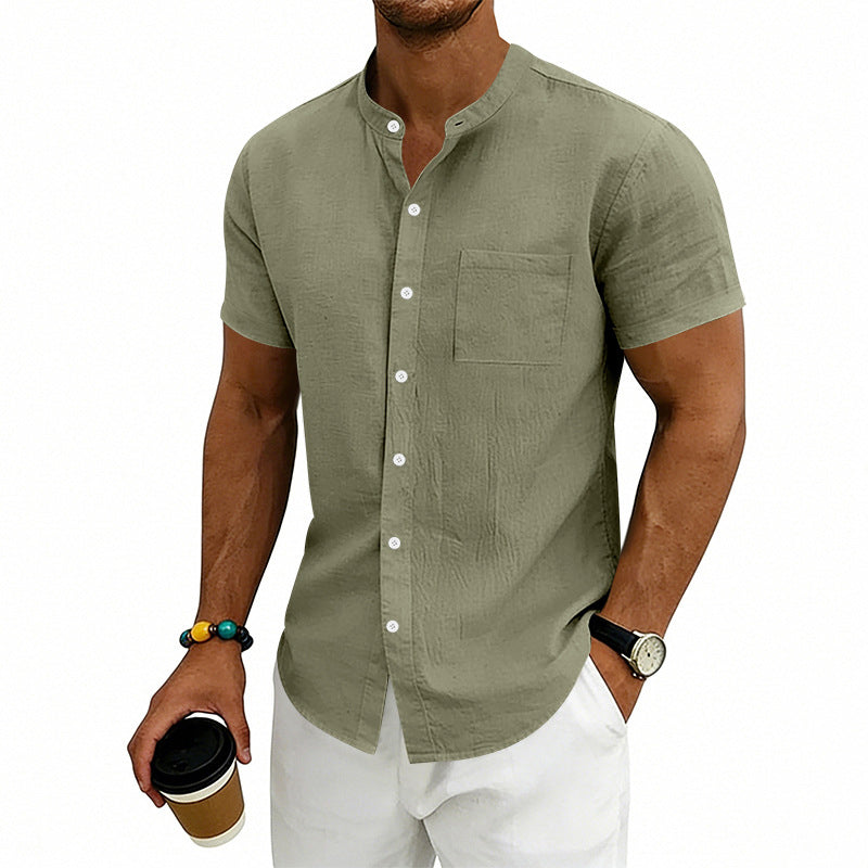 👕 LIMITED-TIME 50% OFF! ✨ Men's Loose Fit Short Sleeve Shirt – Solid, Breathable, Everyday Comfort ☀️
