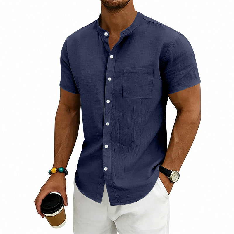 👕 LIMITED-TIME 50% OFF! ✨ Men's Loose Fit Short Sleeve Shirt – Solid, Breathable, Everyday Comfort ☀️