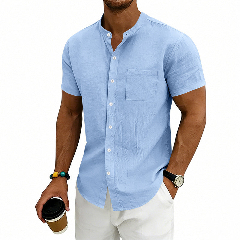 👕 LIMITED-TIME 50% OFF! ✨ Men's Loose Fit Short Sleeve Shirt – Solid, Breathable, Everyday Comfort ☀️