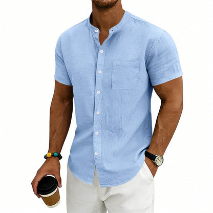 👕 LIMITED-TIME 50% OFF! ✨ Men's Loose Fit Short Sleeve Shirt – Solid, Breathable, Everyday Comfort ☀️