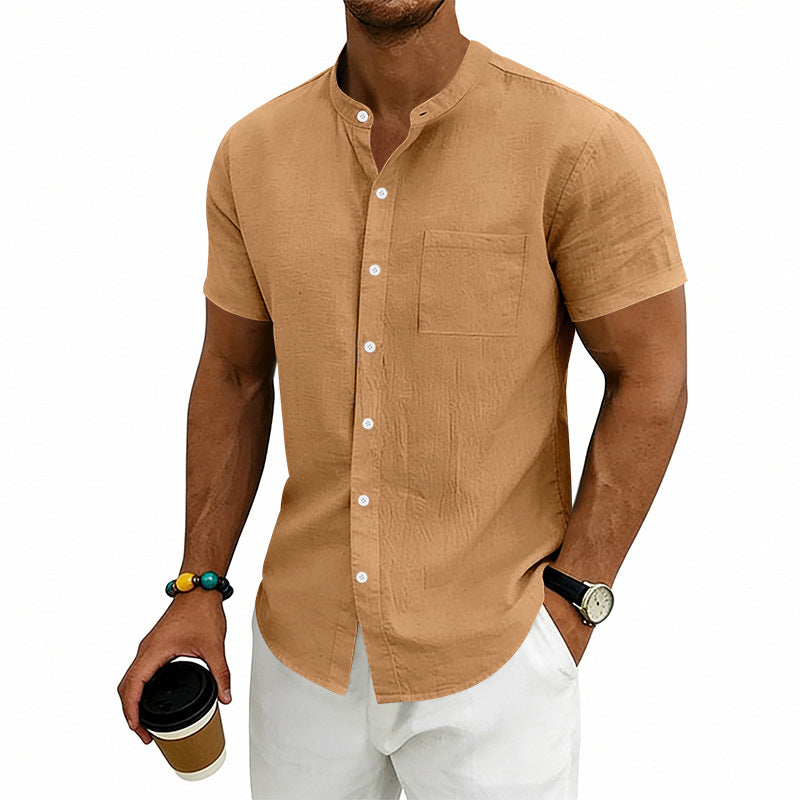 👕 LIMITED-TIME 50% OFF! ✨ Men's Loose Fit Short Sleeve Shirt – Solid, Breathable, Everyday Comfort ☀️