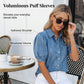 Women's Puff Sleeve Denim Button-Down Blouse