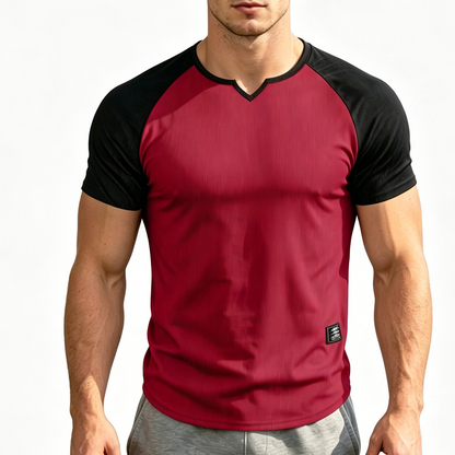 📢📢50% OFF !! ⏰Men's V-Notch Raglan Sleeve Athletic T-Shirt