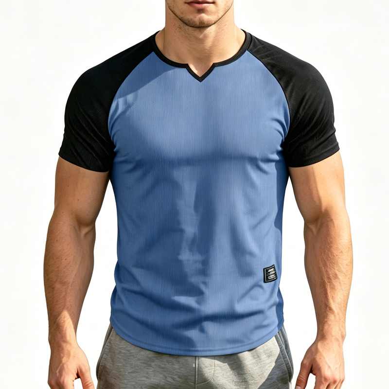 📢📢50% OFF !! ⏰Men's V-Notch Raglan Sleeve Athletic T-Shirt