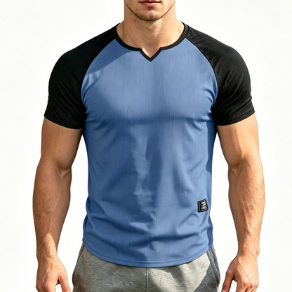 📢📢50% OFF !! ⏰Men's V-Notch Raglan Sleeve Athletic T-Shirt