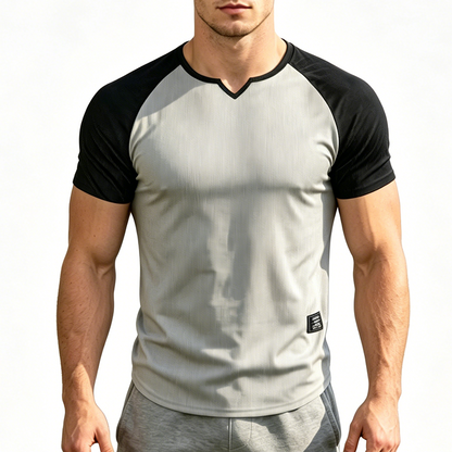 📢📢50% OFF !! ⏰Men's V-Notch Raglan Sleeve Athletic T-Shirt