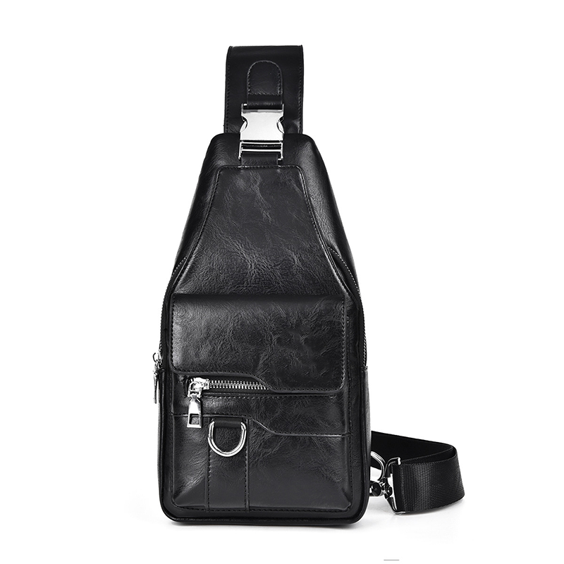 🎒 50% OFF NOW! 🧳 Men's Retro Waterproof Faux Leather Sling Chest Bag – Water-Resistant, Intelligent Storage & Ergonomic Comfort – A Daily Commute Essential ✨