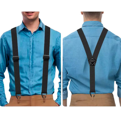 👔✅ 50% OFF! Men's X-Back Suspenders with Hook Clips – Adjustable & Heavy-Duty