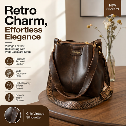 ⏳Time-Limited Special⏰Women's Vintage Large-Capacity Shoulder Bucket Bag – Spacious, Stylish & Perfect for Daily Commute – Elegant, Versatile & Timeless 💫