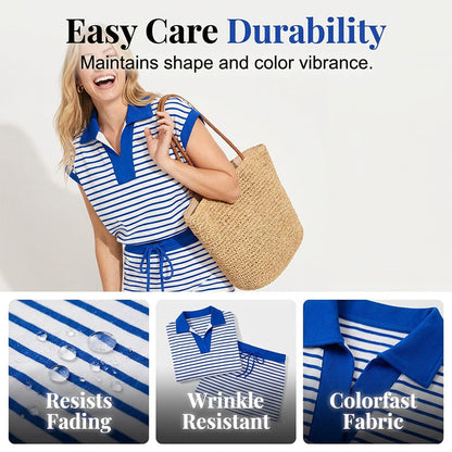 Women's Striped Casual Skirt Set