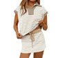 Women's Striped Casual Skirt Set