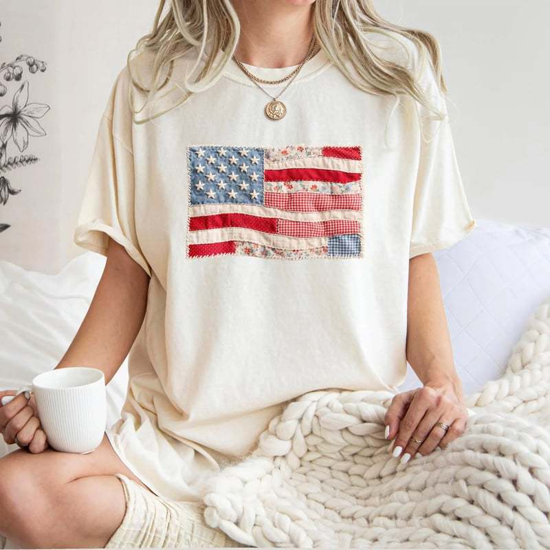 ⏳Limited-time 50% off⏰Women's Vintage American Flag T-Shirt👚