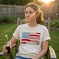 ⏳Limited-time 50% off⏰Women's Vintage American Flag T-Shirt👚