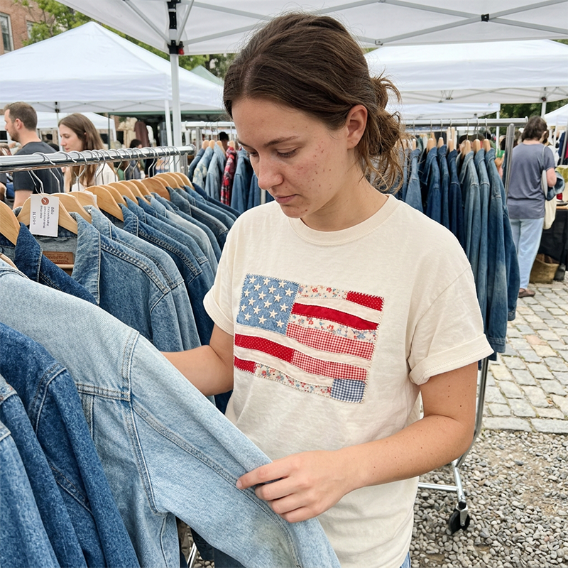 ⏳Limited-time 50% off⏰Women's Vintage American Flag T-Shirt👚
