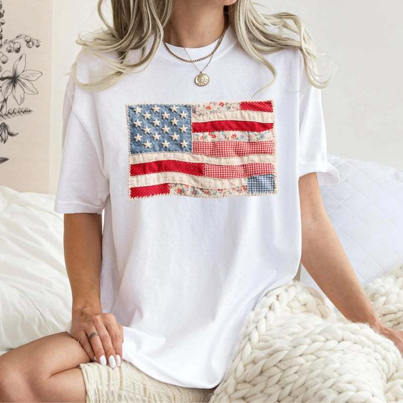 ⏳Limited-time 50% off⏰Women's Vintage American Flag T-Shirt👚
