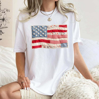 ⏳Limited-time 50% off⏰Women's Vintage American Flag T-Shirt👚