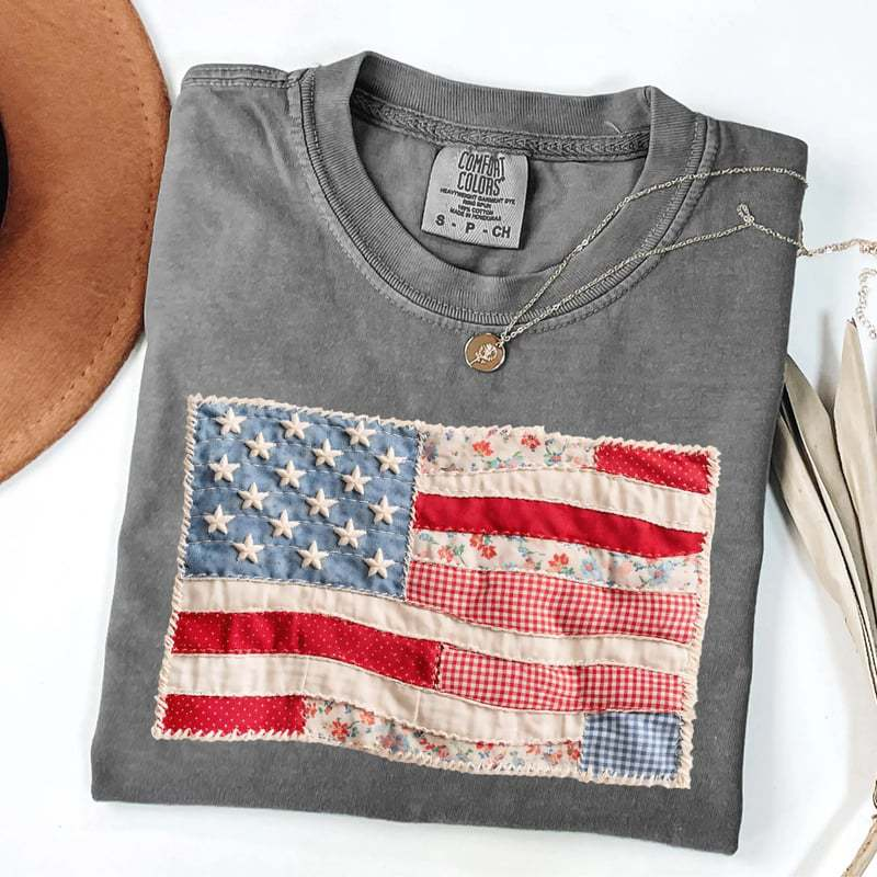 ⏳Limited-time 50% off⏰Women's Vintage American Flag T-Shirt👚