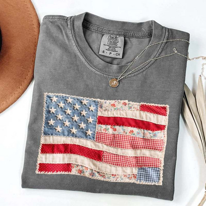 ⏳Limited-time 50% off⏰Women's Vintage American Flag T-Shirt👚