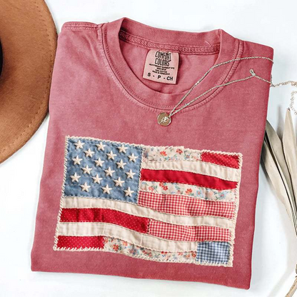 ⏳Limited-time 50% off⏰Women's Vintage American Flag T-Shirt👚
