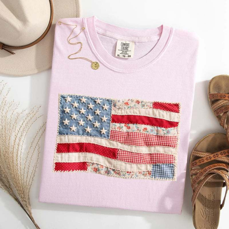 ⏳Limited-time 50% off⏰Women's Vintage American Flag T-Shirt👚