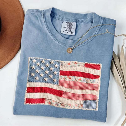 ⏳Limited-time 50% off⏰Women's Vintage American Flag T-Shirt👚