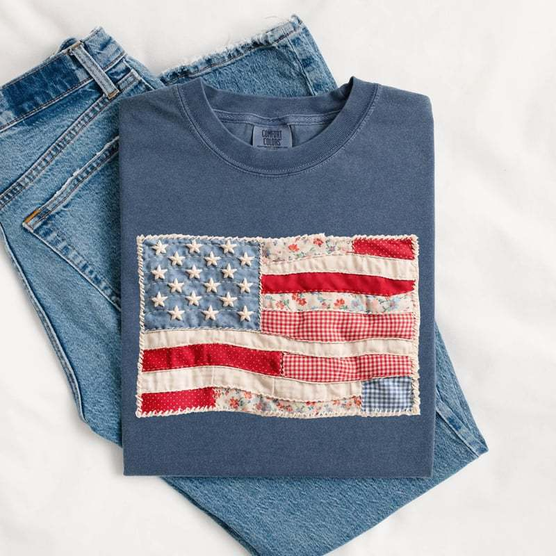 ⏳Limited-time 50% off⏰Women's Vintage American Flag T-Shirt👚