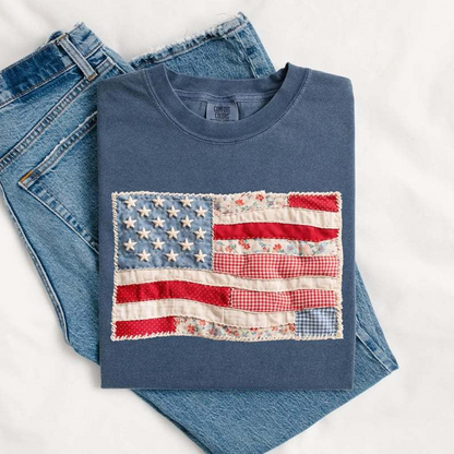 ⏳Limited-time 50% off⏰Women's Vintage American Flag T-Shirt👚