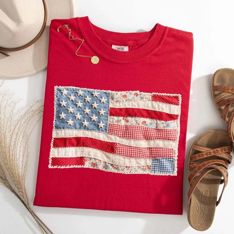 ⏳Limited-time 50% off⏰Women's Vintage American Flag T-Shirt👚