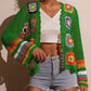 Retro Hollow-Out Long Sleeve Crochet Top