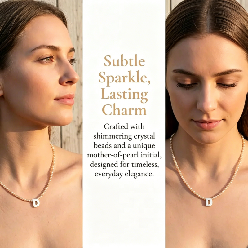 Romantic Initial Beaded Choker Necklace