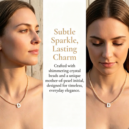 Romantic Initial Beaded Choker Necklace