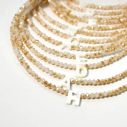 Romantic Initial Beaded Choker Necklace