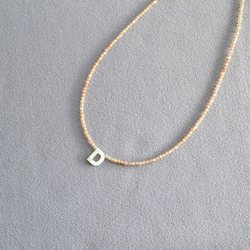 Romantic Initial Beaded Choker Necklace