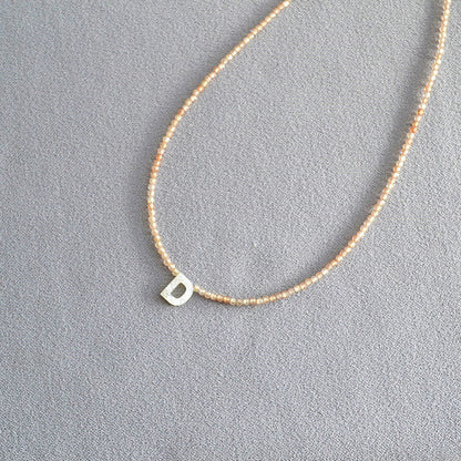 Romantic Initial Beaded Choker Necklace