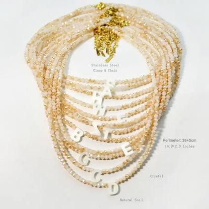 Romantic Initial Beaded Choker Necklace