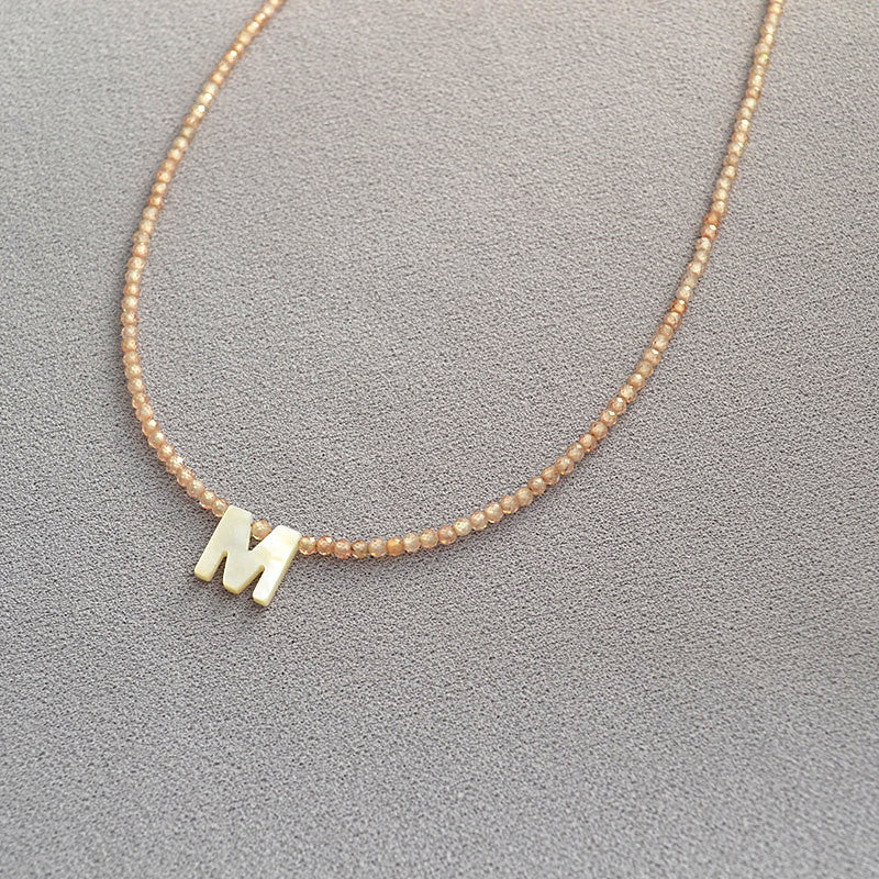 Romantic Initial Beaded Choker Necklace